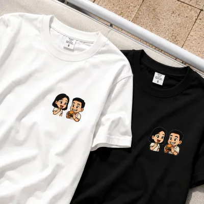 Food Lovers Matching Couple T-Shirts photo 2