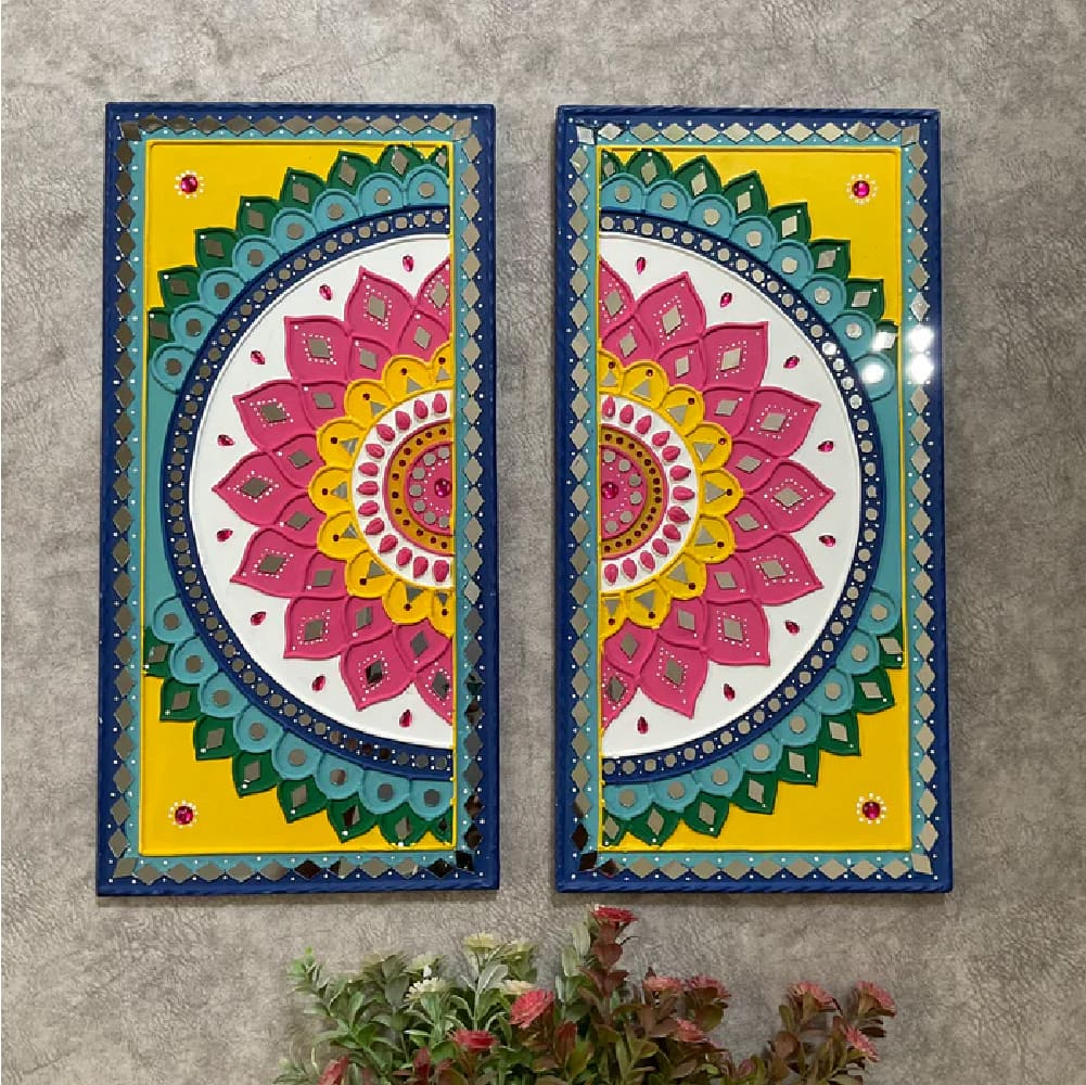 Flower Rangoli Lippan Wall Hanging photo 2