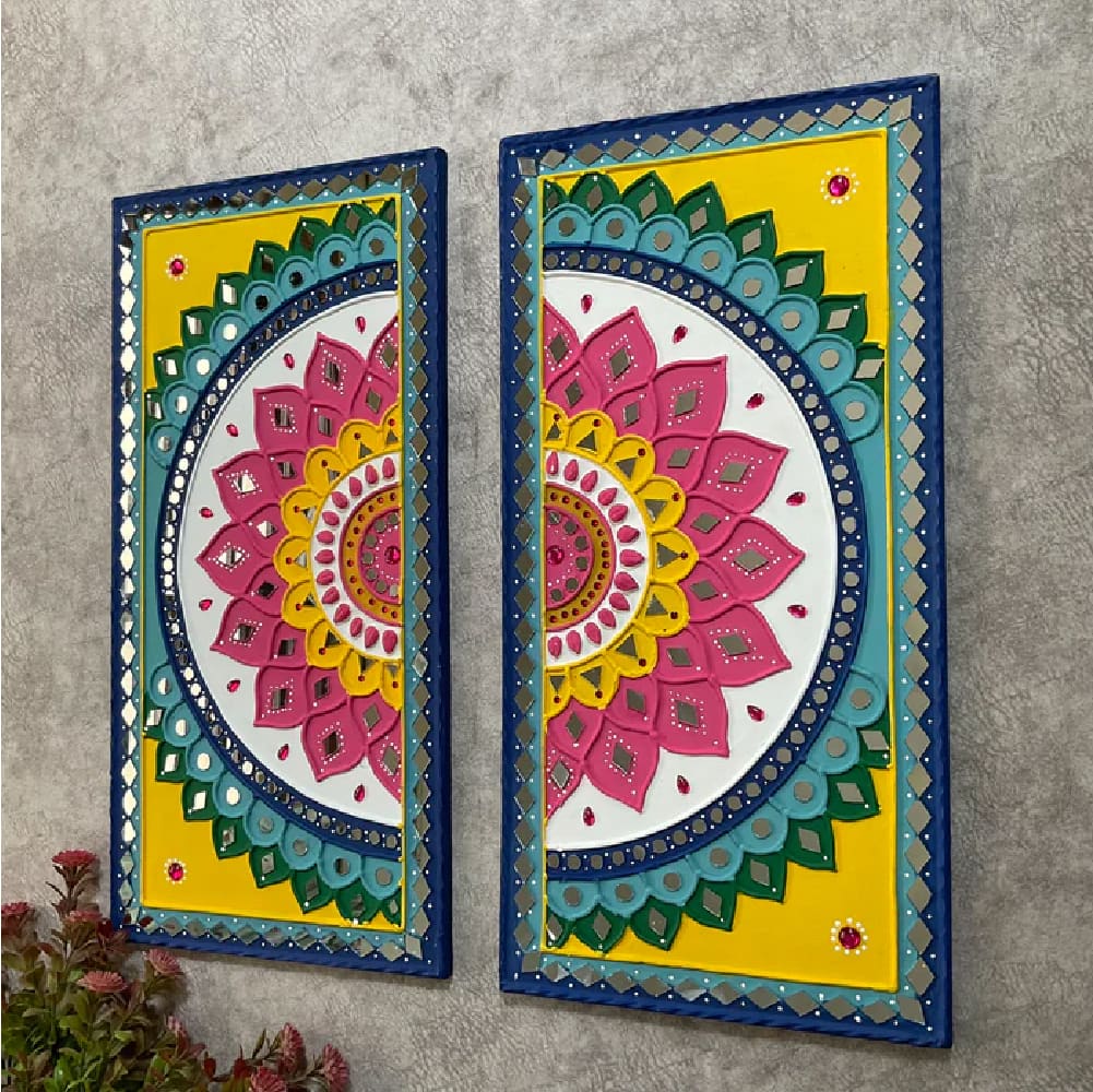 Flower Rangoli Lippan Wall Hanging photo 3
