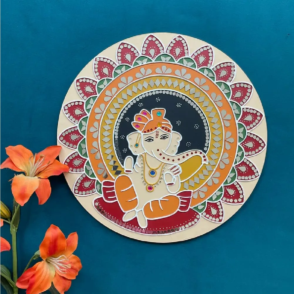 Ganpati Lippan Wall Hanging (Set of 2) photo 3