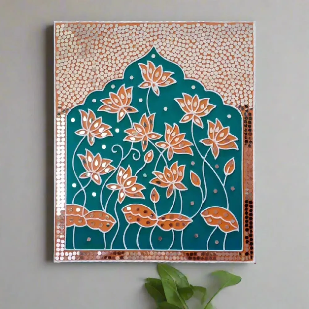 Lotus Pichwai Lippan Wall Hanging