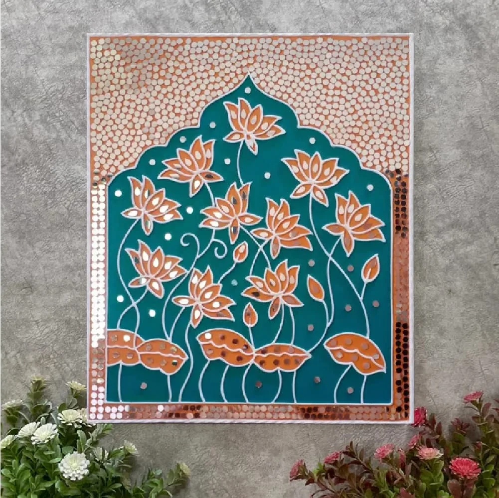 Lotus Pichwai Lippan Wall Hanging photo 2