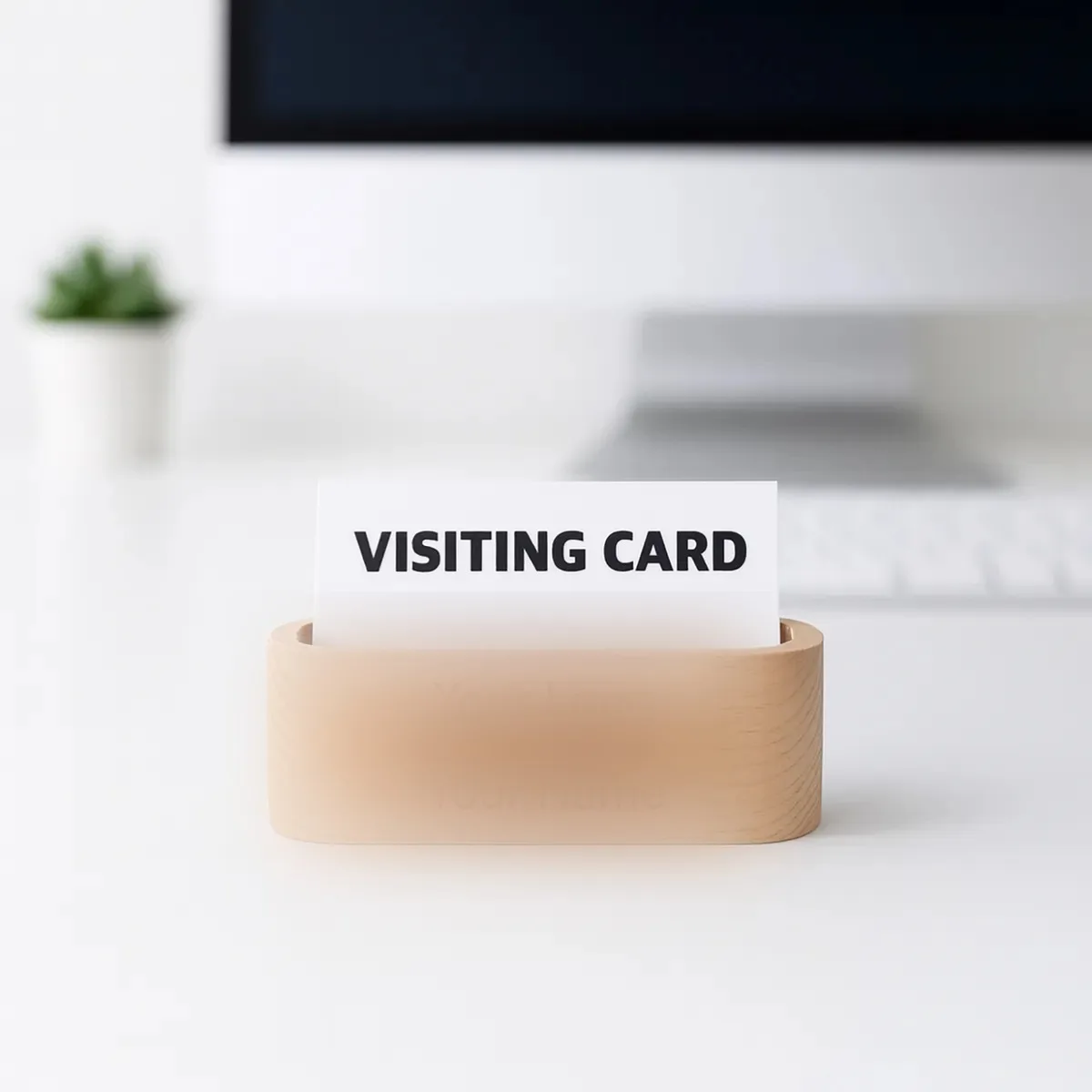 Personalised wooden card holder / stand for corporate gifting
